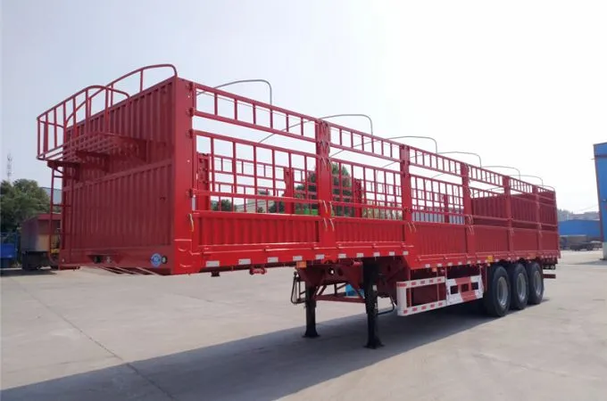 Tri-Axle 40ft Flatbed Trailer With Side Wall 40 Tons